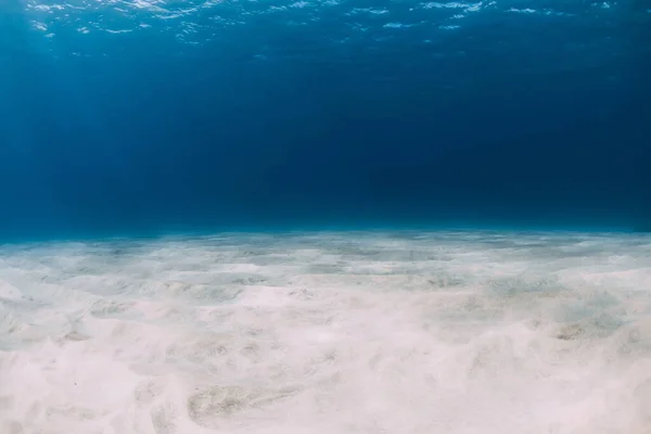 Mar Azul Tropical Las Profundidades Con Arena Blanca Bajo Agua —  Fotos de Stock