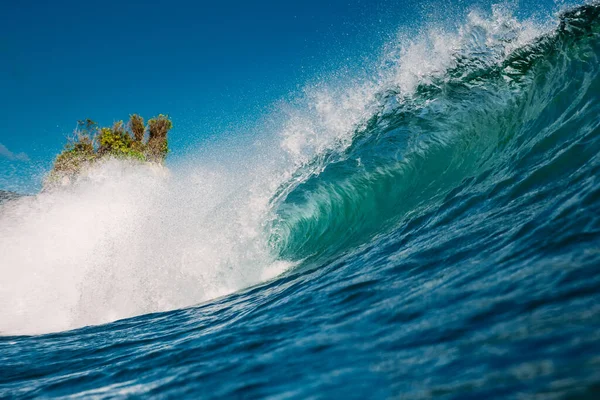 Bali Ideal Mavi Dalga Fıçı Dalgası Okyanusun Gücü — Stok fotoğraf