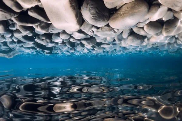 Underwater Sea Stones Reflection Blue Water Ocean Texture — Stock Photo, Image