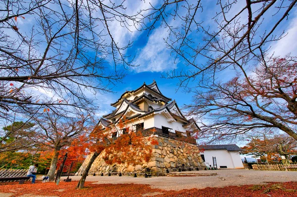 滋賀県彦根城の紅葉の季節の美しい空 — ストック写真