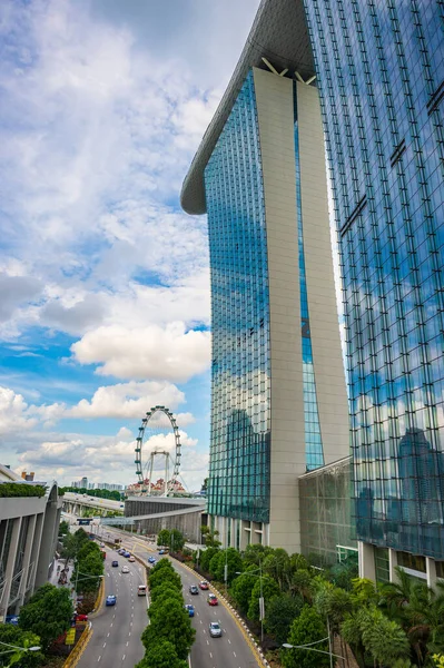 Singapur Dic 2015 Carretera Lado Del Edificio Marina Bay Sands — Foto de Stock