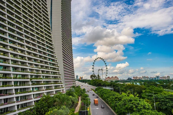 Сінгапур Грудня 2015 Року Дорога Поруч Будівлею Марина Бей Сендс — стокове фото