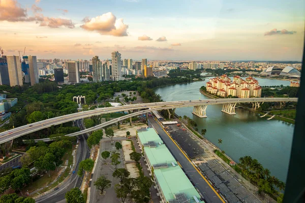 Singapur Dic 2015 Paisaje Urbano Desde Una Altura Del Folleto — Foto de Stock