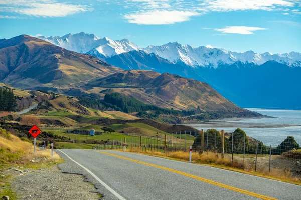 Peter Lookout Lake Pukaki New Zealand Overlooking Mount Cook Winter — Stock Photo, Image