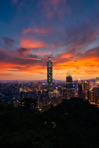 Alacakaranlık Başkenti Tayvan Alacakaranlık Başkenti Xinyi Ticaret Bölgesi Nde Taipei — Stok fotoğraf