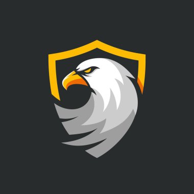 modern kartal başı kalkanda, esport vektör logo şablonu
