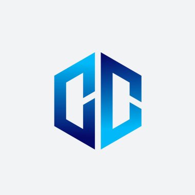 Harf CC Altıgen vektör logo tasarımı illüstrasyonu