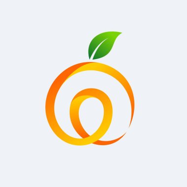 O Harfi Turuncu Logo Şablonu