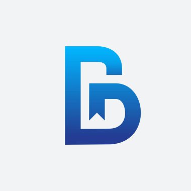 B harfi kitapçı vektör logo şablonu