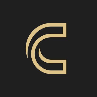 C harfi monogram vektör şablonu