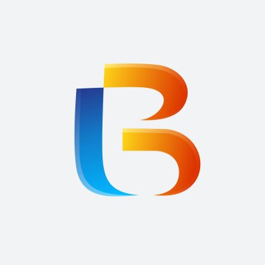 B harfi modern vektör logo şablonu