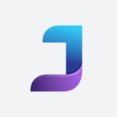 J harfi modern vektör logo şablonu