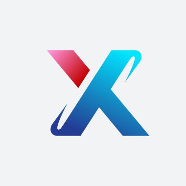 X harfi modern vektör logo şablonu
