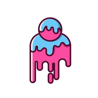 Erimiş dondurma vektör logo şablonu