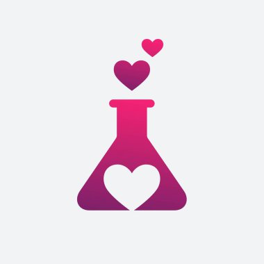 Love lab vektör logo çizimleri şablonu