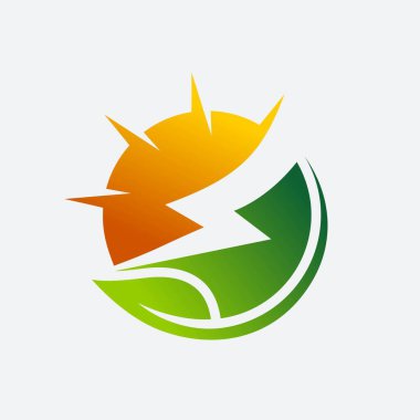 eko güneş enerjisi yenilenebilir vektör şablonu logosu