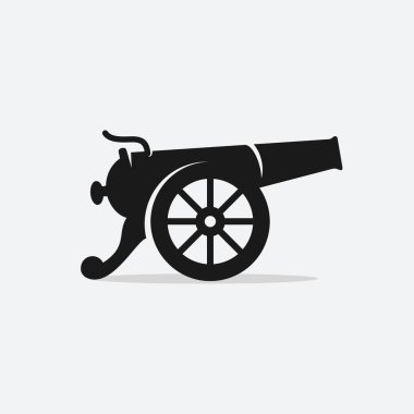 isolated old cannon vector icon design illustration clipart