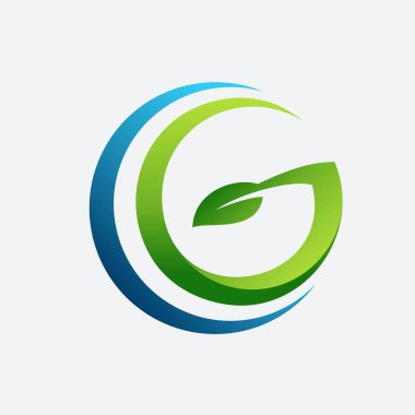 G yaprağı logo vektör çizim şablonu