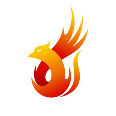 Phoenix Ateş simgesi vektör çizim şablonu logosu