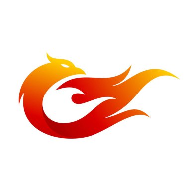 Phoenix Ateş simgesi vektör çizim şablonu logosu