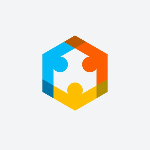 İnsan figürü takım çalışma vektör logosu