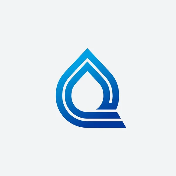 Wassertropfenlinie Vektor Logo Design Illustration — Stockvektor