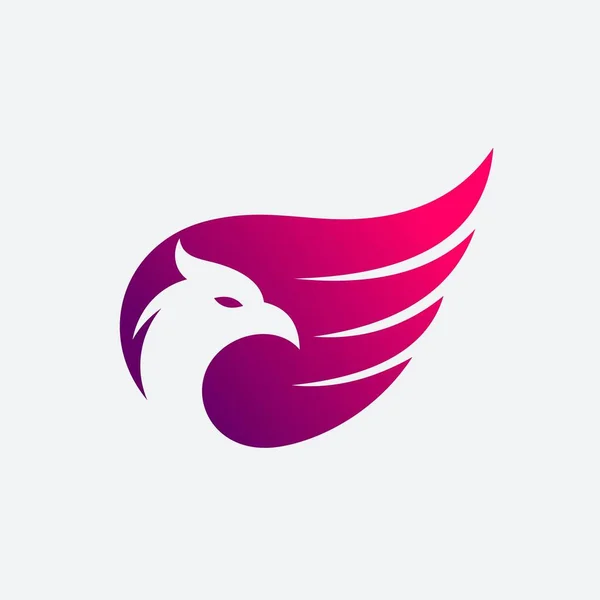Logotipo Modelo Asa Pássaro — Vetor de Stock