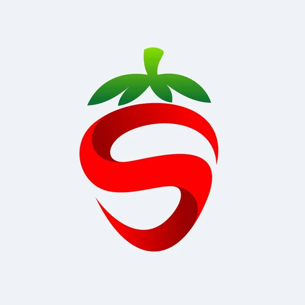 Diseño Plantilla Logotipo Fresa — Vector de stock