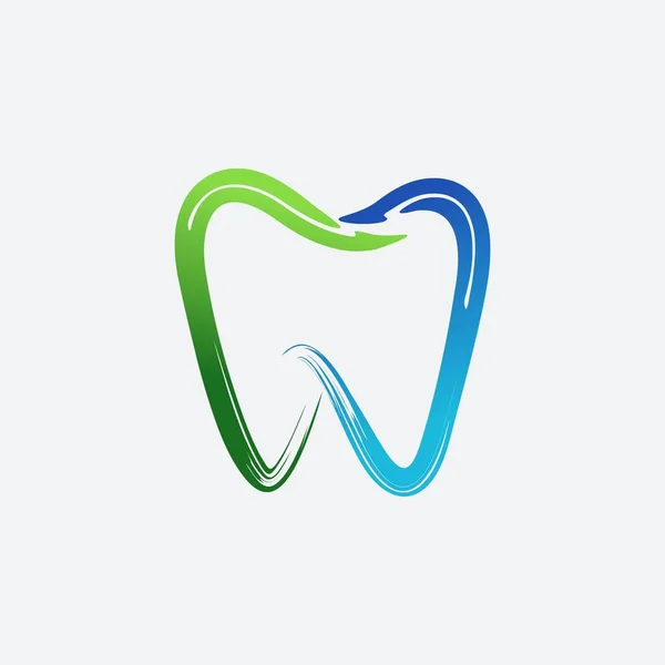 Modelo Logotipo Vetor Dente Escova —  Vetores de Stock