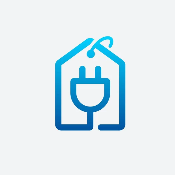 House vektör logo şablonuna sahip güç dolgusu