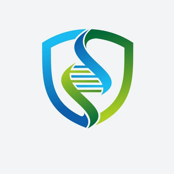 Dna Shield Vector Logo Template — Stockvector