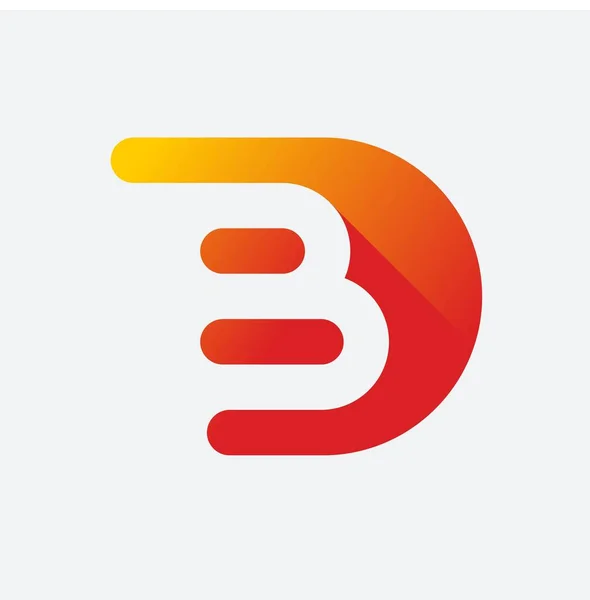 Negatif uzay vektör şablon logosunda D ve B simgesi