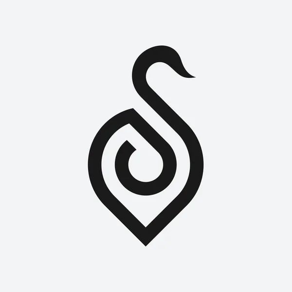 Design Des Schwanenpunkt Logos — Stockvektor