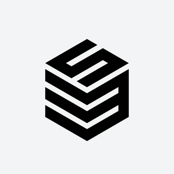 Carta Logotipo Hexágono —  Vetores de Stock