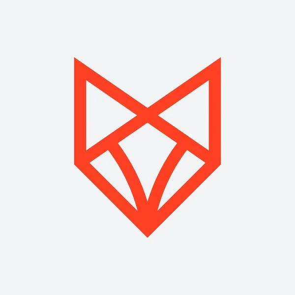 Fox Cabeza Logo Vector Ilustración Diseño Plantilla — Vector de stock