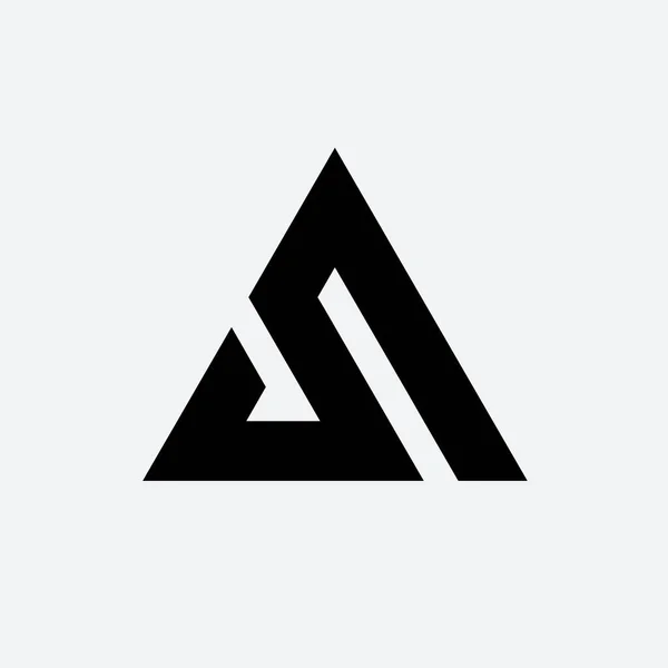 Dreieck Symbol Einfache Logo Design Vorlage — Stockvektor
