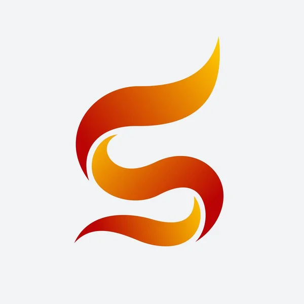 Humo Fuego Vector Logo — Vector de stock