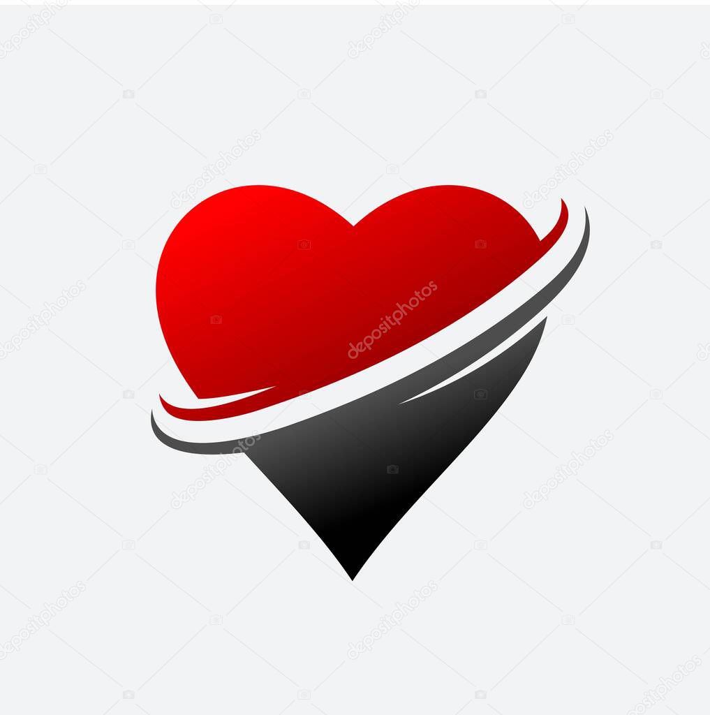 Heart Poker Vector Template Logo