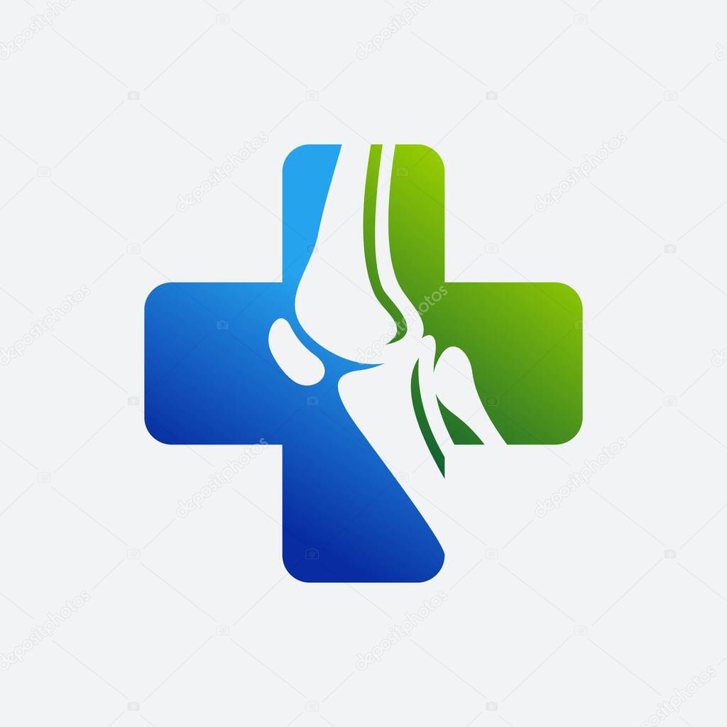 Medical cross with orthopaedic vector template logo