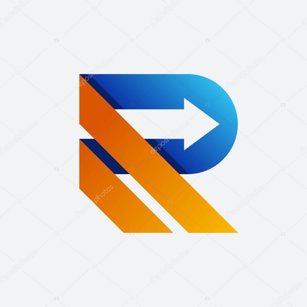 R road arrow isolated icon vector illustration