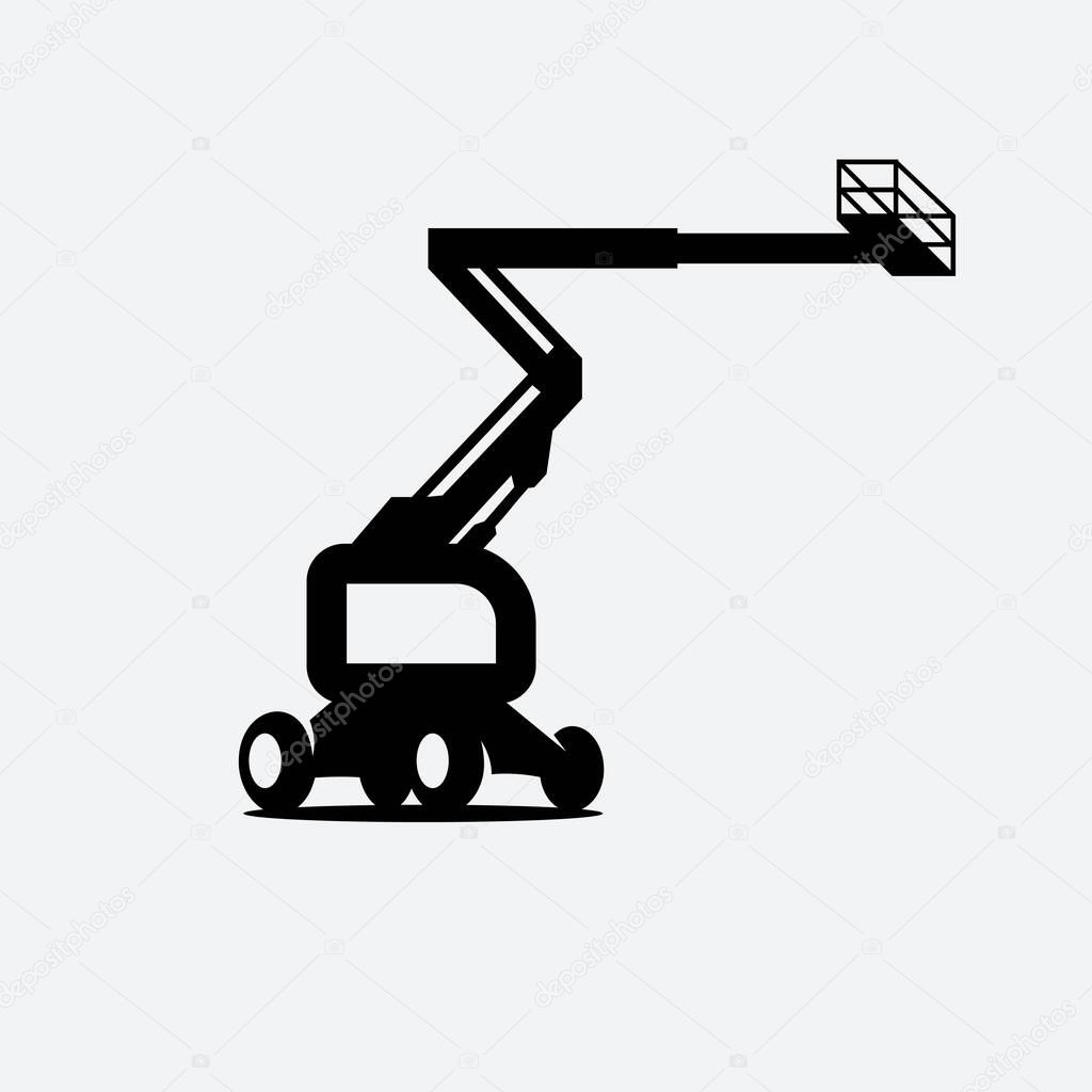 Boom lift icon concept design illustration template