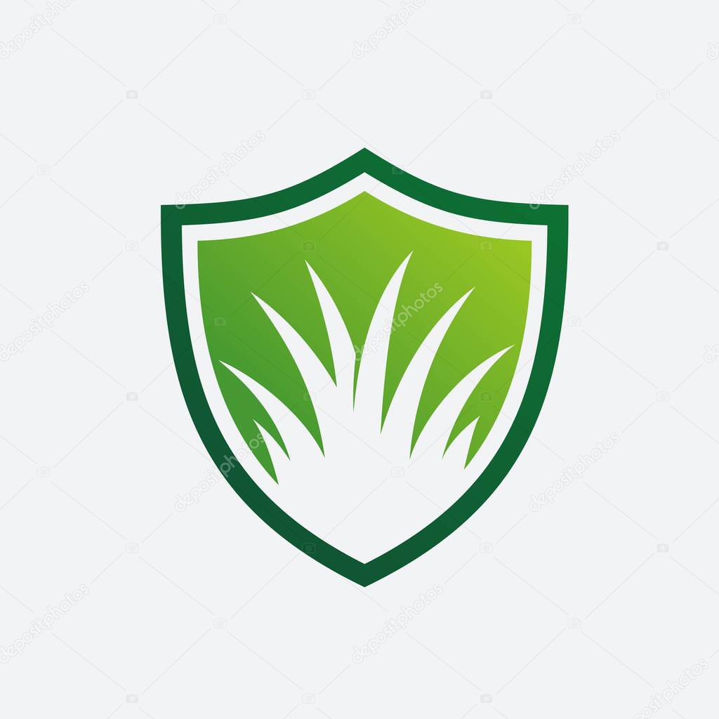 Grass Logo in Shield