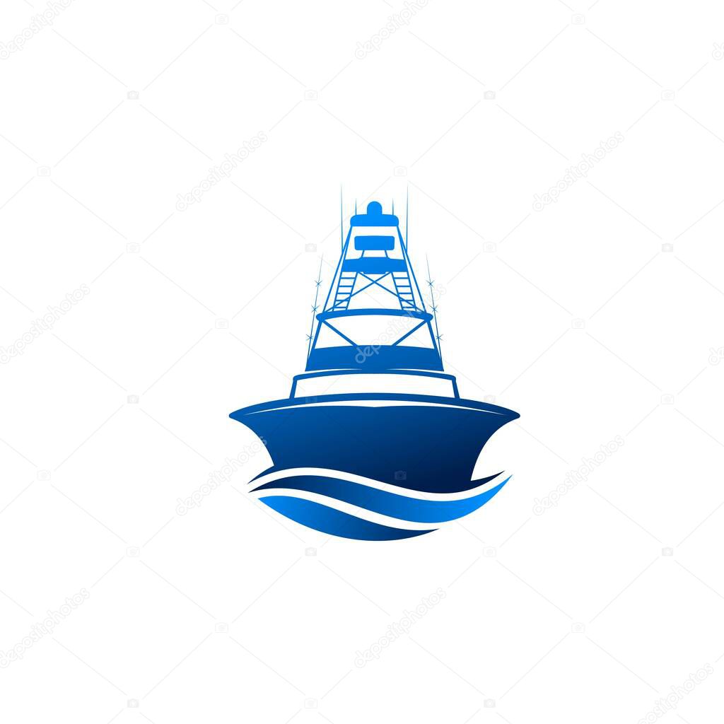 Sailing shipe icon vector logo design