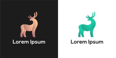 Soyut geyik rengi tam resimleme vektör şablonu 