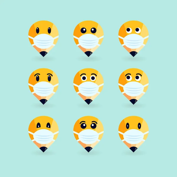 Ağız maskeli kalem Emoji.