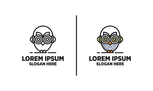 Kulaklık Logosu Tasarımlı Basit Baykuş 
