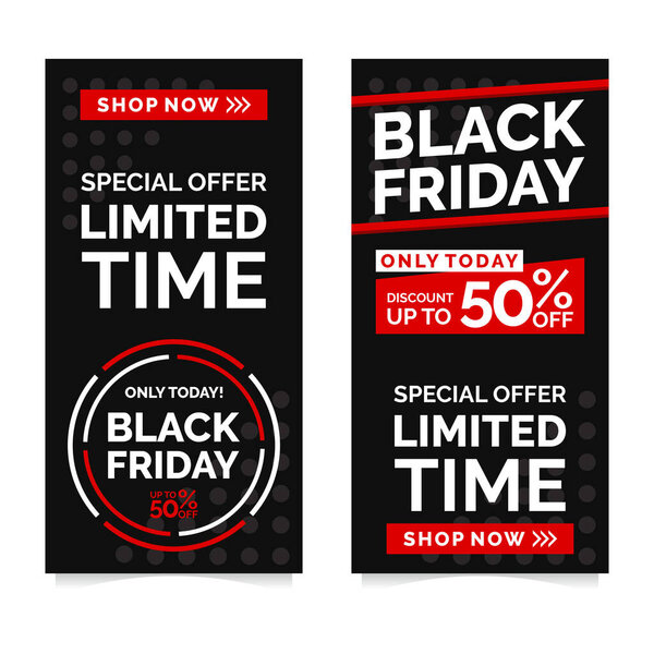 Шаблон черного пятничного баннера