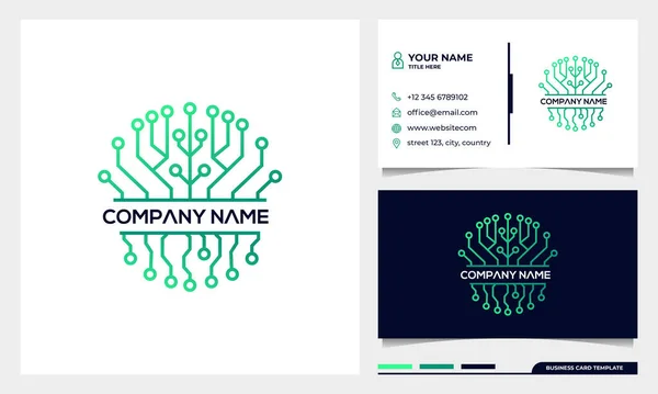 Träd Anslutning Teknik Logotyp Träd Liv Logotyp Design Inspiration Med — Stock vektor