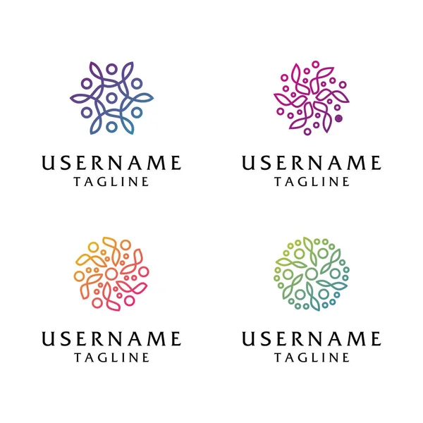 Koleksiyon soyut çiçek logosu tasarımı, güzellik, moda, güzellik salonu, kaplıca, yoga logosu şablonu için kullanılabilir