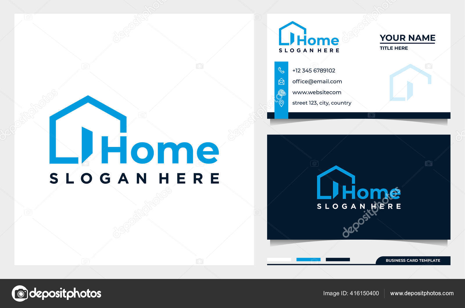 Home Creative Symbol Concept Open Door Building Enter Real Estate With Regard To Business Card Template Open Office